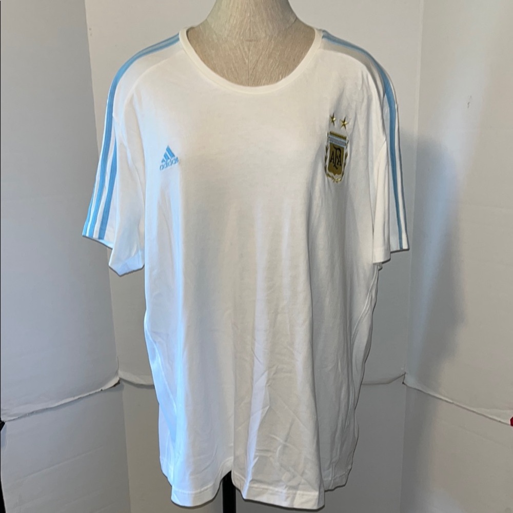 White and Blue Adidas Soccer Jersey (Messi # 10